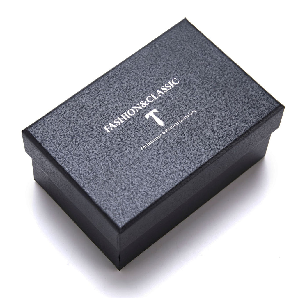 HB376 Purple Premium Men's 4-Piece Formal Tie Set -  Necktie, Pocket Square, Cufflinks, and Tie Clip in a Luxury Gift Box