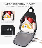 Grey Portable Insulated Lunch Bag with Thick Aluminum Foil Lining – Oxford Fabric Thermal Food Carrier for Work, School, Travel & Outdoor Use