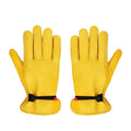 Size S Golden Yellow Top-Grain Cowhide Protective Work Gloves, Durable Wear-Resistant Labor Safety Solution for Local Industrial Professionals