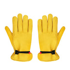 Size XXL Golden Yellow Top-Grain Cowhide Protective Work Gloves, Durable Wear-Resistant Labor Safety Solution for Local Industrial Professionals