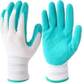 3 Pairs Blue Gardening Gloves with Breathable Latex Coating - Non-Slip Protective Work Gloves for Yard Work Planting and Outdoor Maintenance - All-Day Comfort and Dexterity for Gardeners