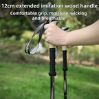 2-Pack Green Aluminum Alloy Telescopic Trekking Poles with Secure External Lock & Accessory - 3-Section Adjustable Hiking Sticks(65-135cm)
