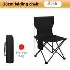 120CM Black Portable Folding Egg Roll Camping Table + 4-Pack 36CM Chairs with Storage Bag & Mesh Net- Heavy-Duty Carbon Steel Picnic Table for 6-8 People