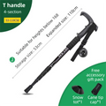 53-110 CM Black Ultralight Telescopic Aluminum Trekking Pole (4-Section T-Handle) - Professional & Compact Shock-Absorbing Trail Support