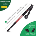 53-110 CM Red Ultralight Telescopic Aluminum Trekking Pole (4-Section Straight Handle) - Professional & Compact Shock-Absorbing Trail Support