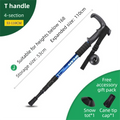 53-110 CM Blue Ultralight Telescopic Aluminum Trekking Pole (4-Section T-Handle) - Professional & Compact Shock-Absorbing Trail Support