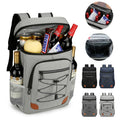 Light Grey 5.55 Gallons Large Insulated Picnic Backpack with Multi Pockets & Leak-Proof Interior - Multifunctional Waterproof Thermal Lunch Bag for Camping, Hiking & Outdoor Travel