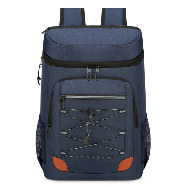 Blue 5.55 Gallons Large Insulated Picnic Backpack with Multi Pockets & Leak-Proof Interior - Multifunctional Waterproof Thermal Lunch Bag for Camping, Hiking & Outdoor Travel