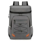 Dark Grey 5.55 Gallons Large Insulated Picnic Backpack with Multi Pockets & Leak-Proof Interior - Multifunctional Waterproof Thermal Lunch Bag for Camping, Hiking & Outdoor Travel