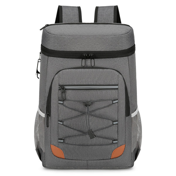 Dark Grey 5.55 Gallons Large Insulated Picnic Backpack with Multi Pockets & Leak-Proof Interior - Multifunctional Waterproof Thermal Lunch Bag for Camping, Hiking & Outdoor Travel