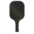 Black and Yellow Fiberglass Pickleball Paddle - 220g Lightweight Racket with Breathable PU Comfort Grip and Oversized Sweet Spot for Outdoor Play