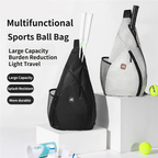 Grey Pickleball & Racket Sports Sling Bag with Expandable High-Capacity Storage - Waterproof Oxford Tennis & Badminton Gear Crossbody Backpack