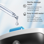 White Rechargeable Wearable Eye Washer & Hydrating Atomizer with Dual-Mode Timer and Sterile Tank - Nano Mist Eye Steamer for Dryness & Fatigue Relief