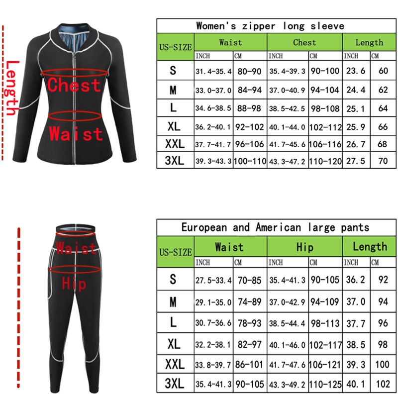 XL Size Black and Blue Women's Workout Sauna Sweat Suit Set: Long Sleeve & Leggings - High Elasticity Compression Shapewear for Weight Loss & Yoga
