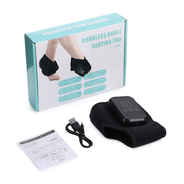 Black Wireless Rechargeable Heated Ankle Massager