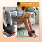 Black Wireless Rechargeable Heated Ankle Massager - 3 Heat Levels & 3 Vibrating Intensities Foot Joint Wrap for Pain Relief and Recovery
