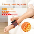 2-Pack Grey Wireless Rechargeable Heated Ankle Massager - 3 Heat Levels & 3 Vibrating Intensities Foot Joint Wrap for Pain Relief and Recovery