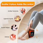 2-Pack Grey Wireless Rechargeable Heated Ankle Massager - 3 Heat Levels & 3 Vibrating Intensities Foot Joint Wrap for Pain Relief and Recovery