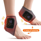 2-Pack Grey Wireless Rechargeable Heated Ankle Massager - 3 Heat Levels & 3 Vibrating Intensities Foot Joint Wrap for Pain Relief and Recovery