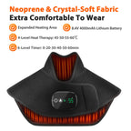 Black Wireless Large Coverage Heated Shoulder & Neck Wrap - TypeC Rechargeable Thermal Therapy Shawl with 4 Temp Levels & 5 Timers