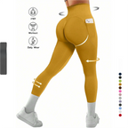 S Size Dark Grey Breathable High-Waist Ruched Butt-Lift Yoga Leggings - Dual Pockets & No Front T - LineNaked-Feel Performance Tights for Gym, Running & Pilates