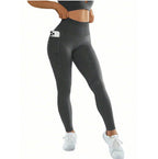 M Size Black Breathable High-Waist Ruched Butt-Lift Yoga Leggings - Dual Pockets & No Front T - LineNaked-Feel Performance Tights for Gym, Running & Pilates