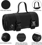 200x75CM Khaki Outdoor Tactical Roll-Up Shooting Mat - MOLLE Webbing & Stake Down Eyelets - Portable Waterproof Ground Pad for Field Training, Camping & Picnic