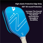 Gradient Blue Fiberglass Pickleball Paddle Set - USAPA High-Rebound Dual Rackets (TPU Edge), 4 Outdoor Balls & Triangle Carry Case for Outdoor Play