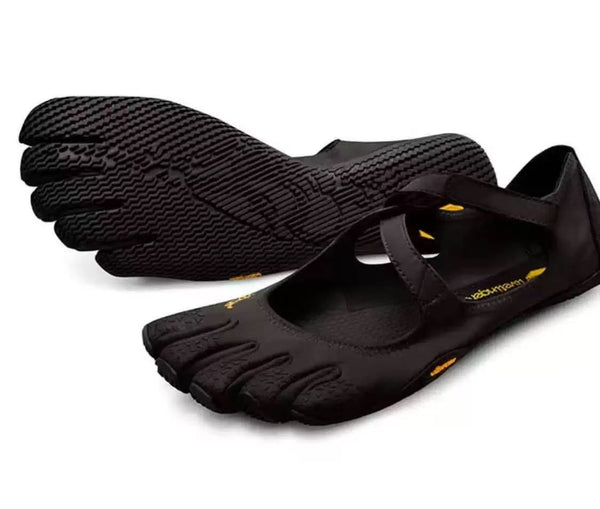 Black Breathable High-Grip Five-Finger Yoga & Pilates Shoes (Foot Length 26.5 CM) - Professional Training Footwear for Natural Toe Splay & Barefoot Feel