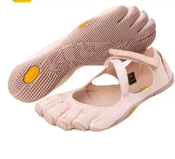 Pink Breathable High-Grip Five-Finger Yoga & Pilates Shoes (Foot Length 24 CM) - Professional Training Footwear for Natural Toe Splay & Barefoot Feel