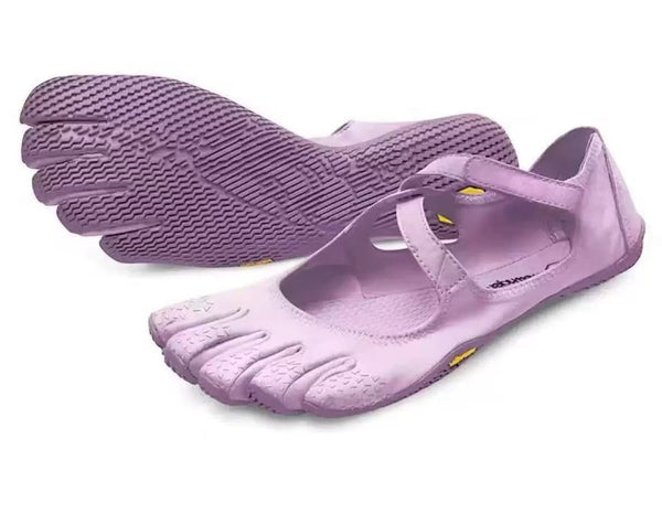 Purple Breathable High-Grip Five-Finger Yoga & Pilates Shoes (Foot Length 24.5 CM) - Professional Training Footwear for Natural Toe Splay & Barefoot Feel