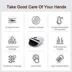 White Portable Electric Hand Massager - USB-C Rechargeable, Airbag Compression, Graphene 42℃ Constant Heating & 5 Levels Intensity for Everyday Use and Arthritis Carpal Tunnel Relief