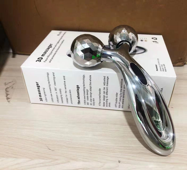 Silvery 3D Face Roller Massager V-Shaped Lifting Tool