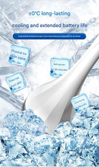 White Flat-Surface Ice  Cold Therapy Facial Tool - Mini Ice Hammer Cryo Stick for Pore Shrinking Skin Soothing Sunburn Relief - Reusable ABS+PC Cooling Massager