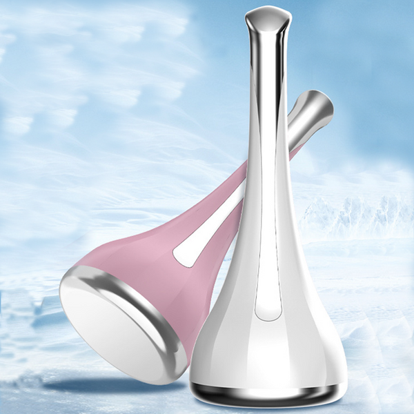 2-piece White and Pink Flat-Surface Ice  Cold Therapy Facial Tool