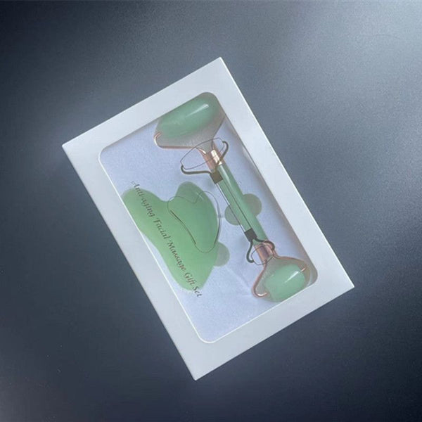 2-piece Green Natural Gua Sha Facial Tool
