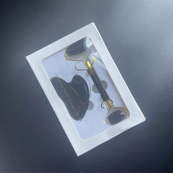 2-piece Black Natural Gua Sha Facial Tool