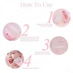 Pink Face Ice Roller with Gel Cooling Head- Reusable PP and Gel Cold Massage Tool for De-Puffing, Soothing, and Refreshing Skin, Easy to Freeze, Comfortable Grip, Daily Skincare Essential