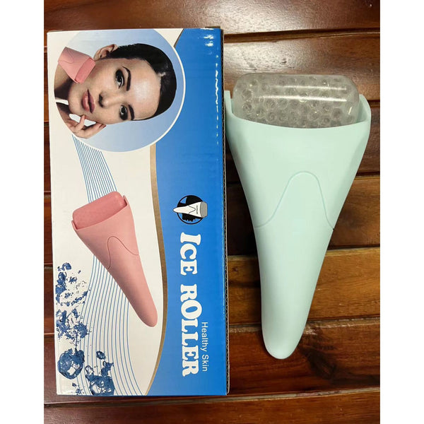 Light Blue Face Ice Roller with Gel Cooling Head