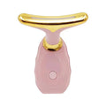 Pink Neck and Face Massager - 3 Colour Light Therapy, EMS Microcurrent, Vibration & Heat - Rechargeable Anti-Ageing Device for Wrinkles, Neck Lines, Jawline & Skin Tightening - Portable Home Beauty Tool