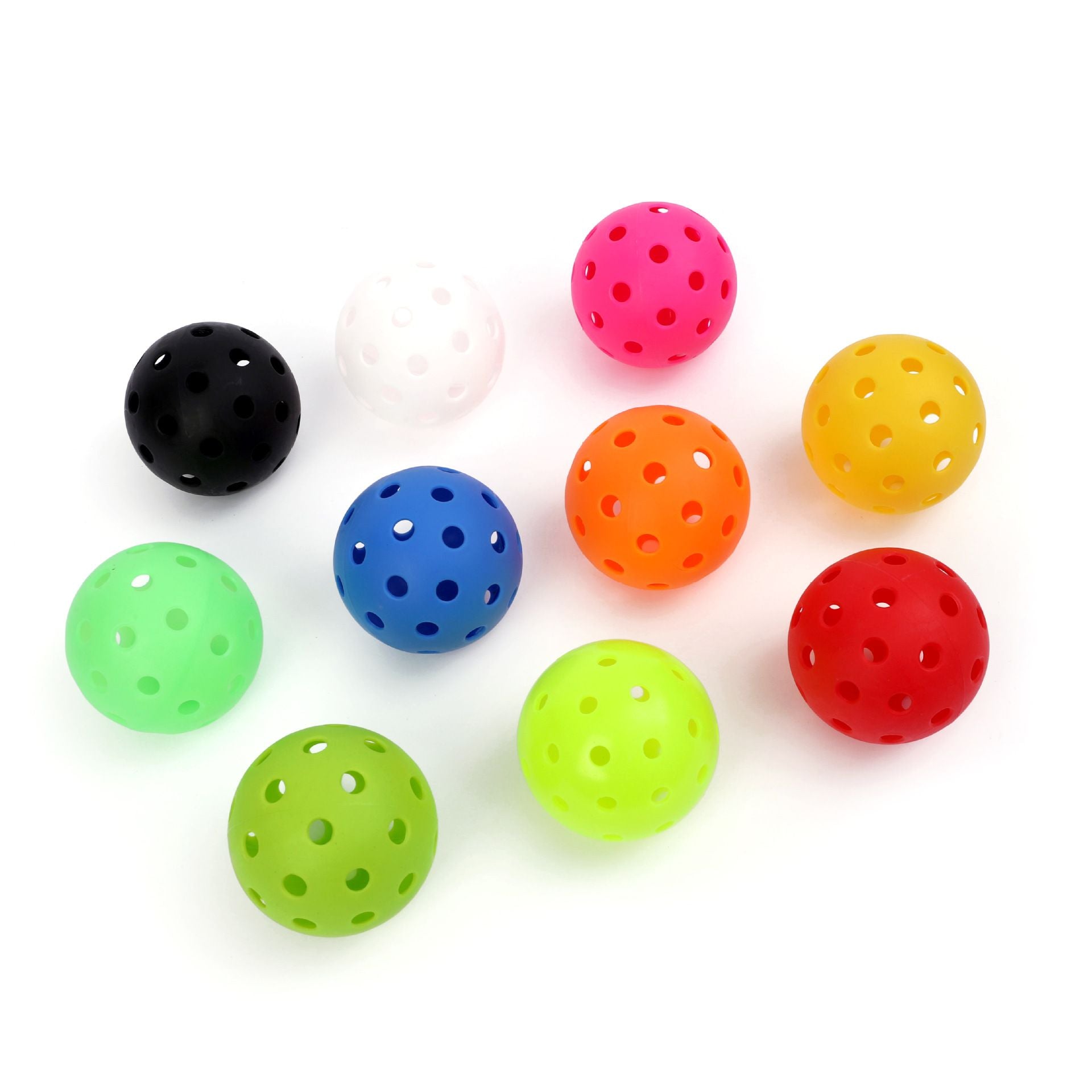 Black Pickleball Balls Set - 6 Piece 40 Hole Outdoor Indoor Pickleball Match Balls