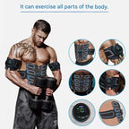 Orange EMS Muscle Stimulator Belt Set - Rechargeable Abdominal Toning Trainer with Multiple Pads and Modes