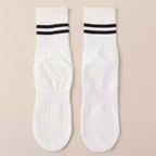 3-Pack White Anti-Slip Yoga Socks - Grippy Non-Slip Pilates Dance Fitness Socks for Women