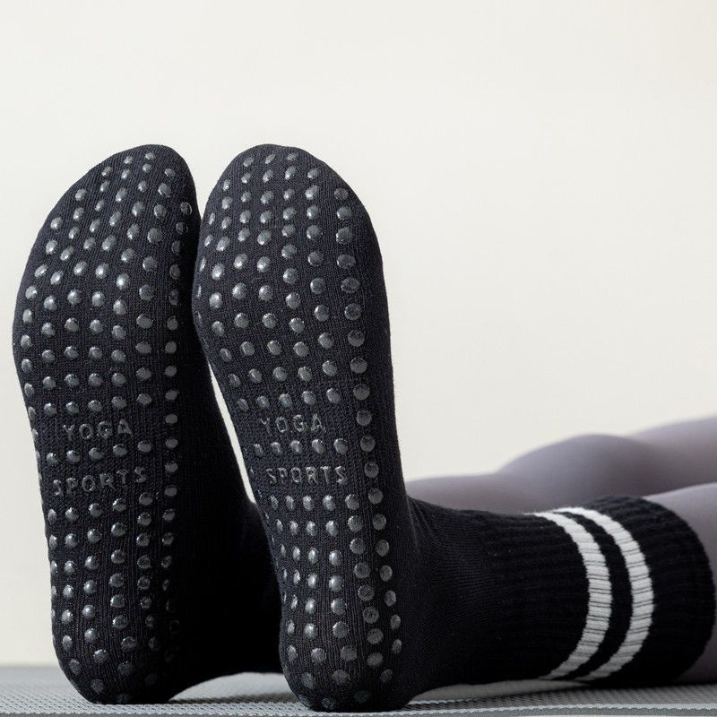 3-Pack White Anti-Slip Yoga Socks - Grippy Non-Slip Pilates Dance Fitness Socks for Women