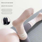 3-Pack Green Anti-Slip Yoga Socks - Grippy Non-Slip Pilates Dance Fitness Socks for Women