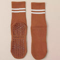 3-Pack Coffee color Anti-Slip Yoga Socks - Grippy Non-Slip Pilates Dance Fitness Socks for Women