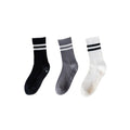 3-Pack Anti-Slip Yoga Socks - Grippy Non-Slip Pilates Dance Fitness Socks for Women(Black, white, dark grey)