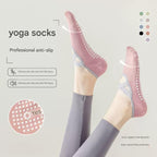 3-Pack Blue Anti-Slip Yoga Socks - Grippy Pilates Dance Fitness Socks with Silicone Grip for Women