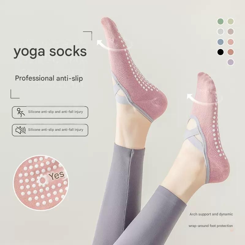 3-Pack Pink Anti-Slip Yoga Socks - Grippy Pilates Dance Fitness Socks with Silicone Grip for Women