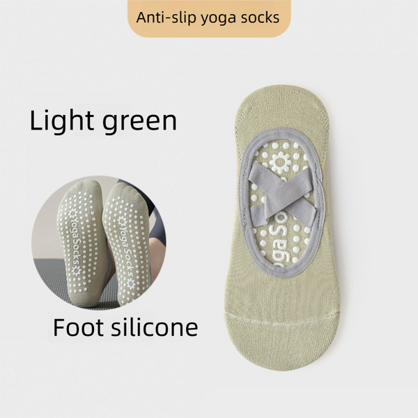 3-Pack Light green Anti-Slip Yoga Socks - Grippy Pilates Dance Fitness Socks with Silicone Grip for Women